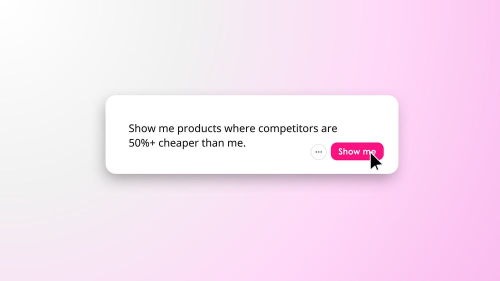 Screenshot: Omnia dashboard showing real-time competitor price comparison across multiple retailers and marketplaces