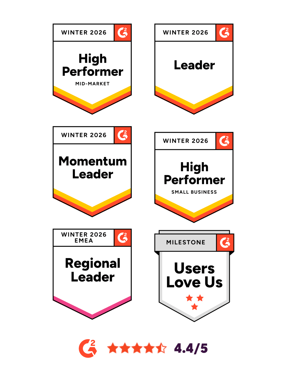 G2 Badges Winter 2026 Collection