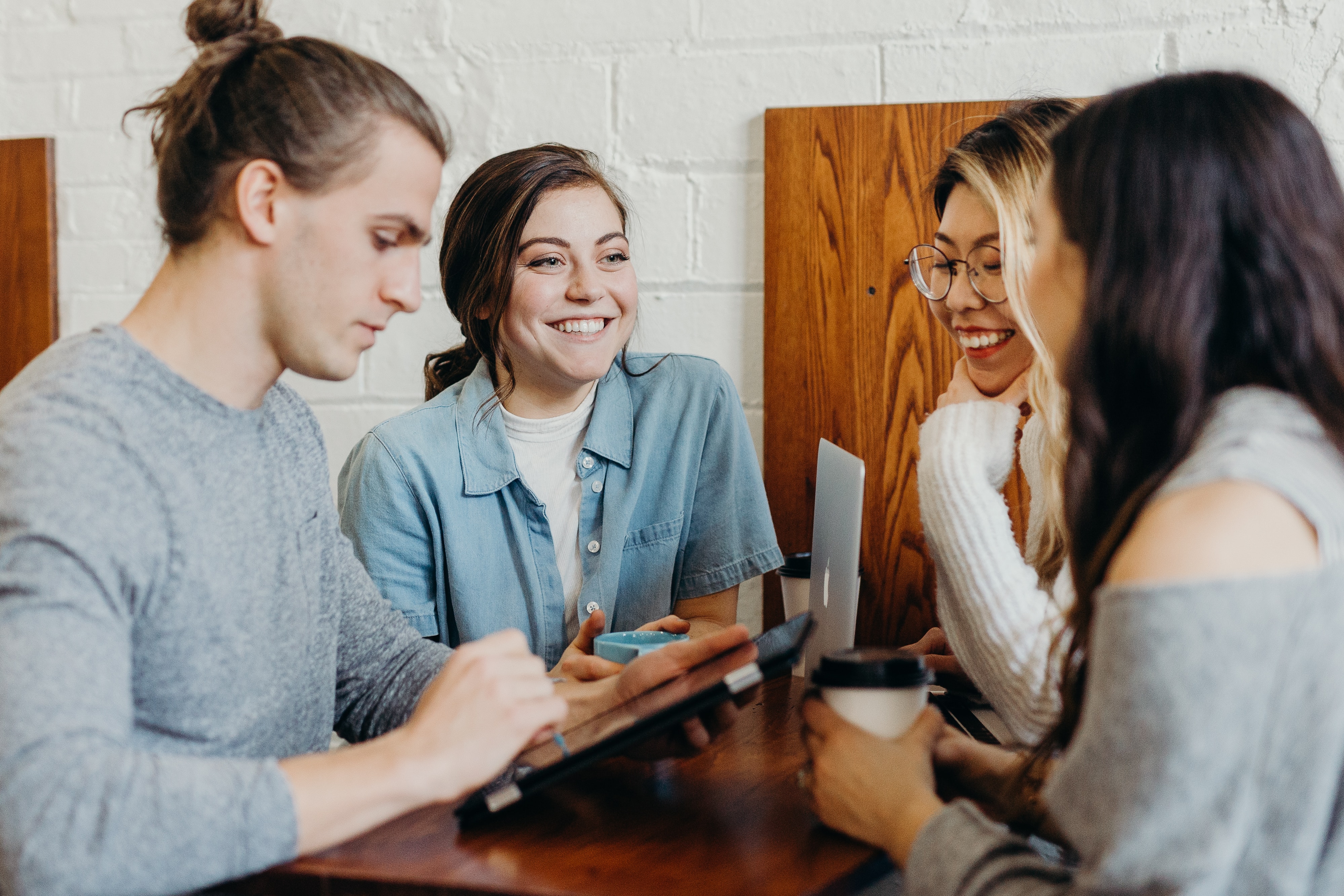 Group of friends in coffee shop