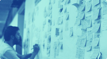 Person with sticky notes user mapping