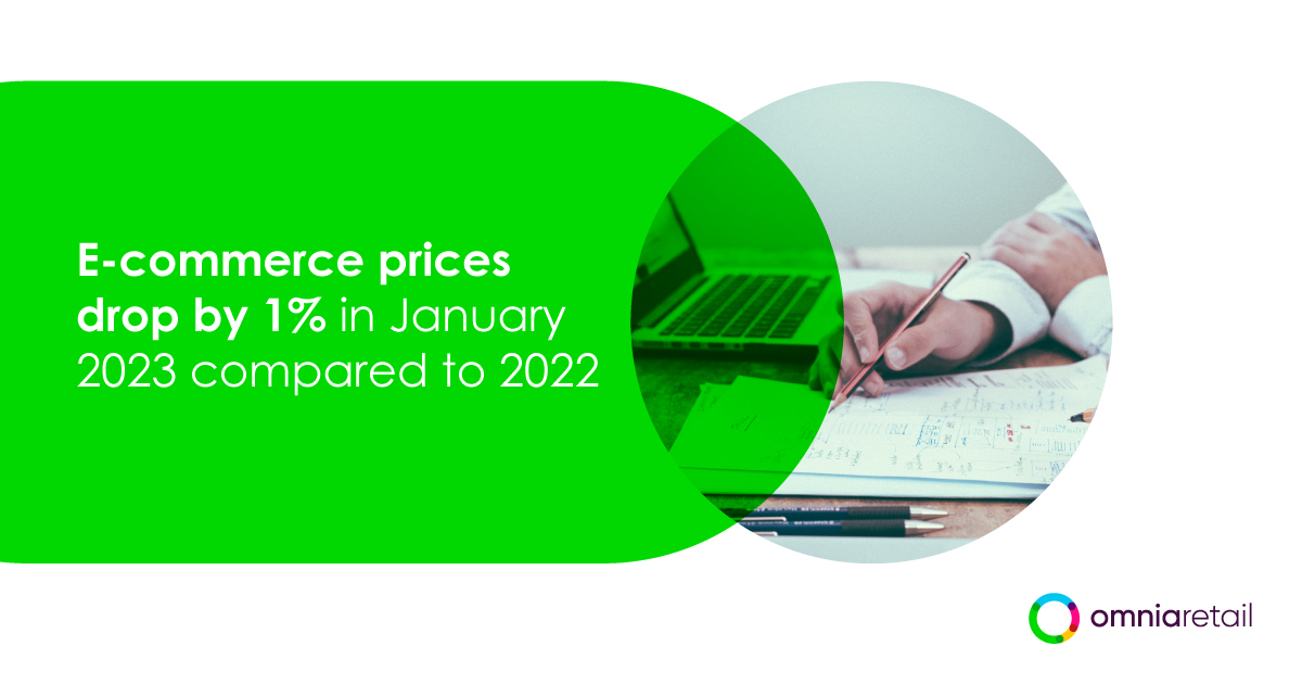 E-commerce prices drop by 1% in January 2023 compared to 2022 E-commerce prices drop by 1% in January 2023 compared to 2022